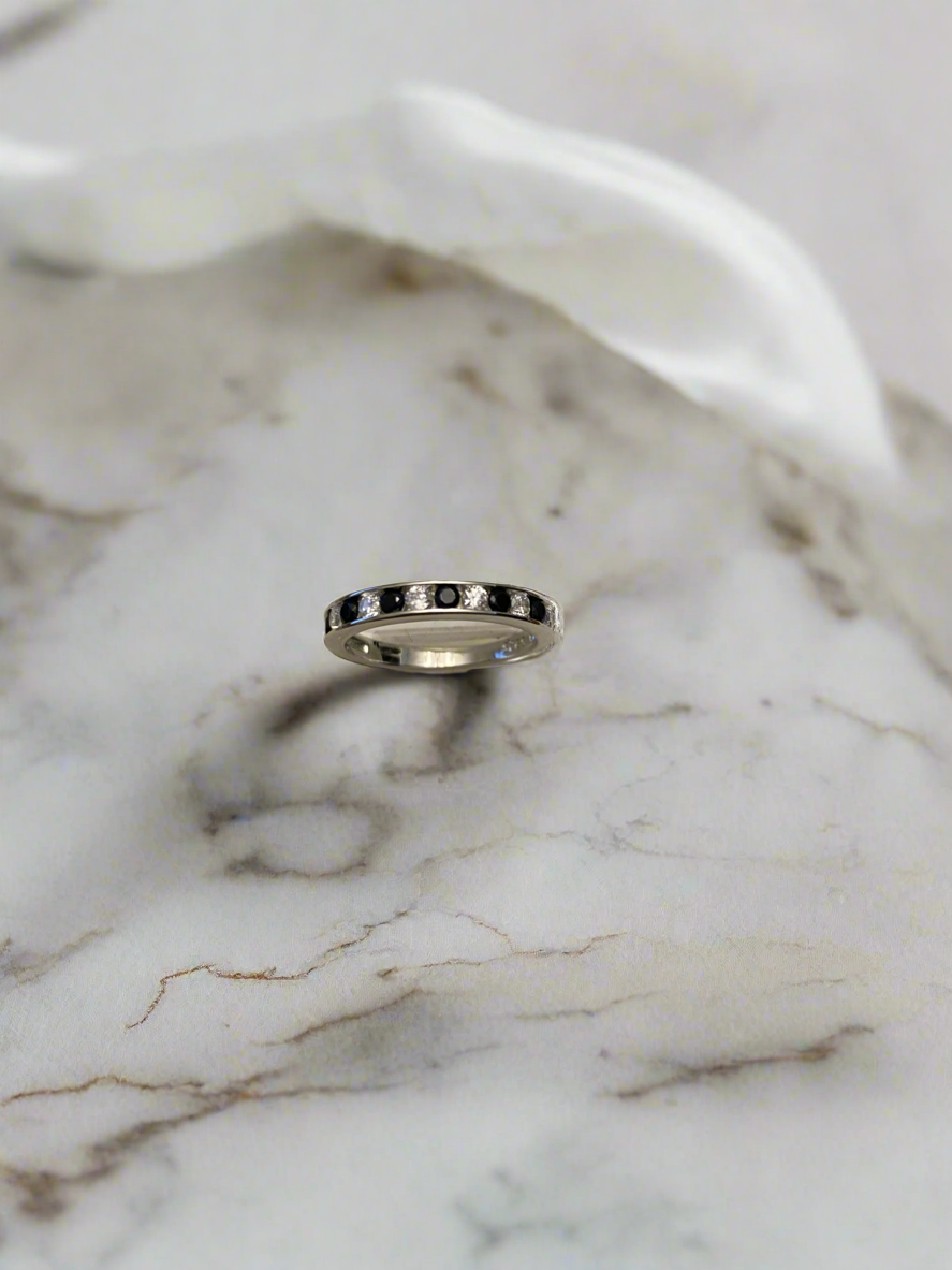 Semi-Eternity Channel Set Cubic Zirconia Band