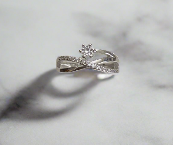 Infinity Cubic Zirconia Bypass Ring