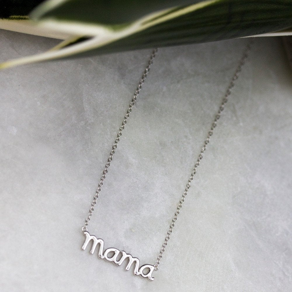 Mama Script Necklace