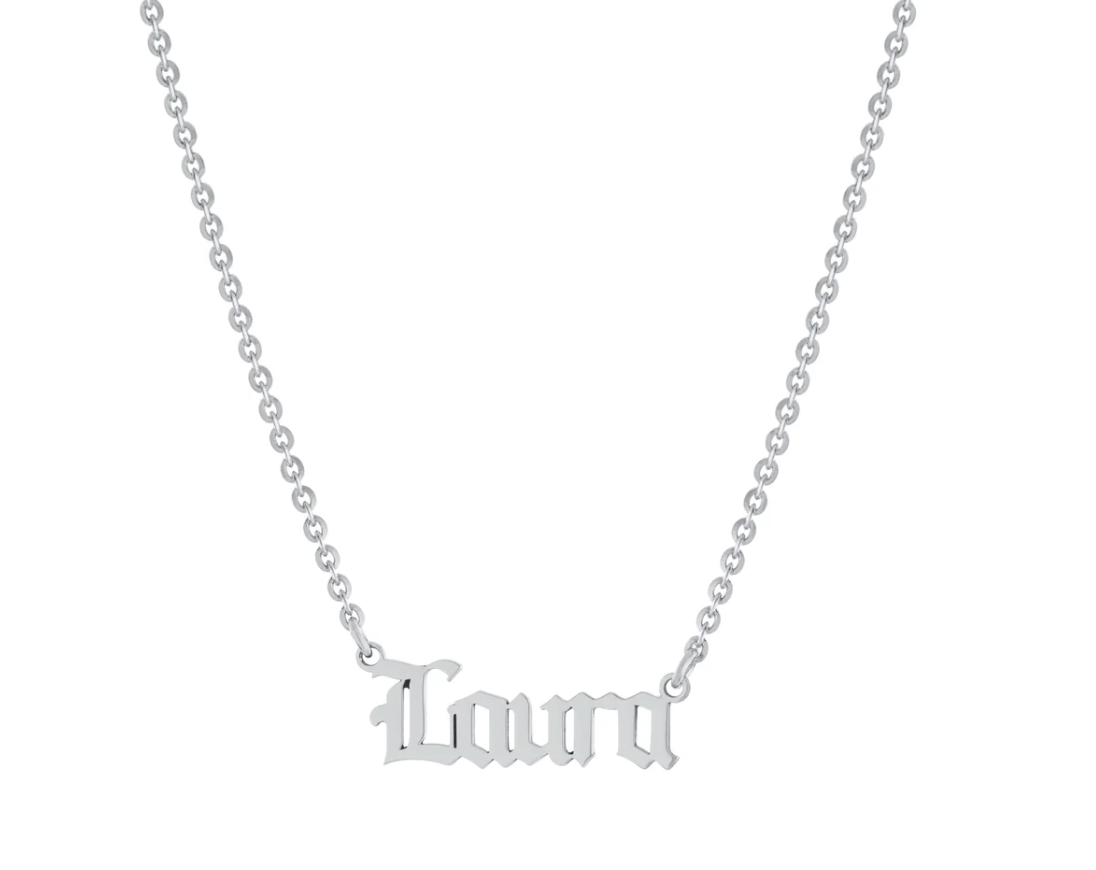 Personalized Old English Name Necklace