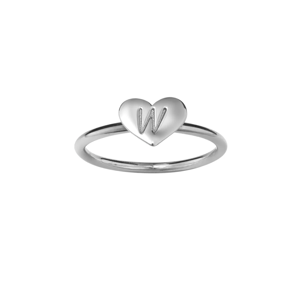 Personalized Heart Initial Ring