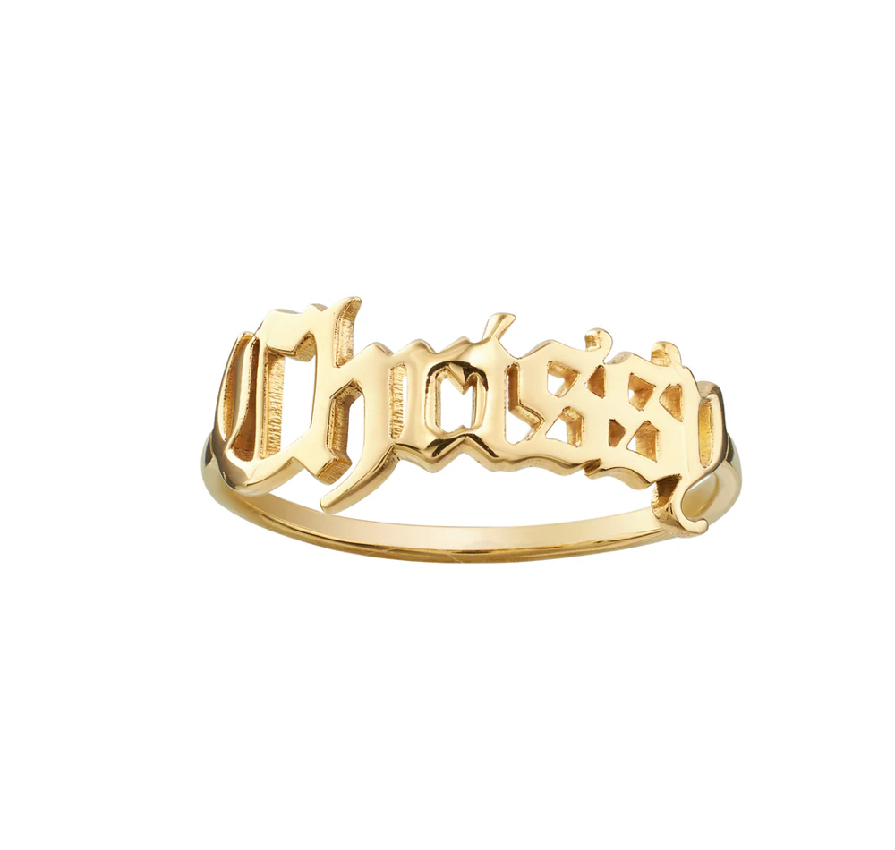 Personalized Gothic Name Ring