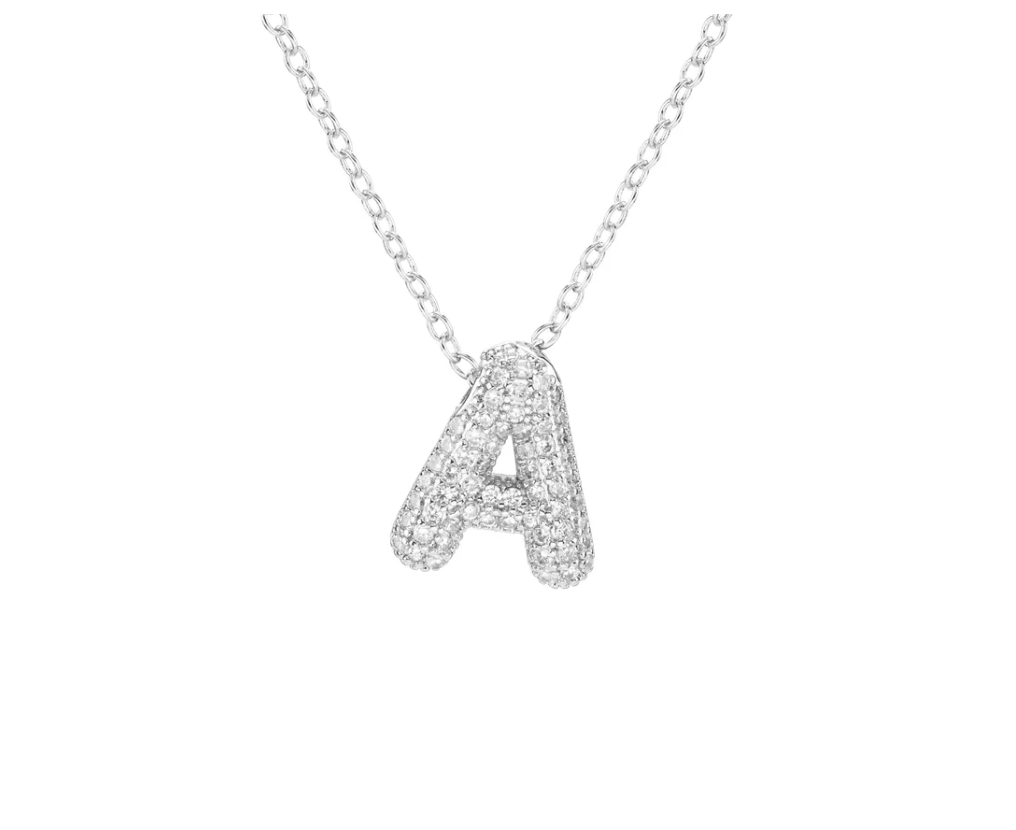 Pavé Bubble Letter Small Necklace