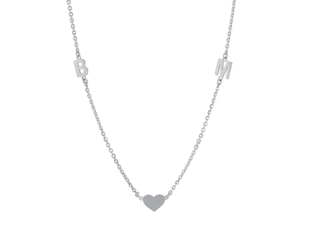 Personalized Initial Heart Initial Necklace