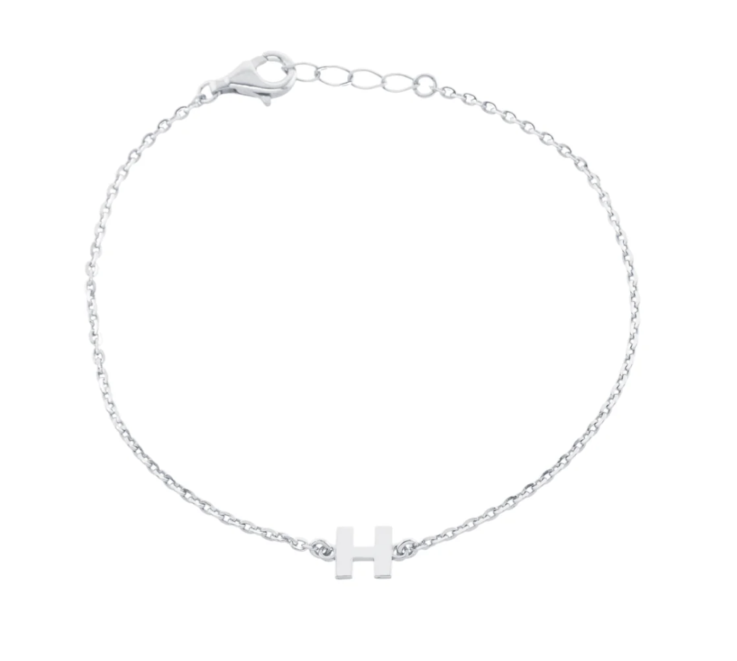 Personalized Mini Block Initial Bracelet