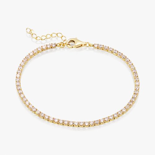 Sterling Silver Gold Plated Tennis Bracelet