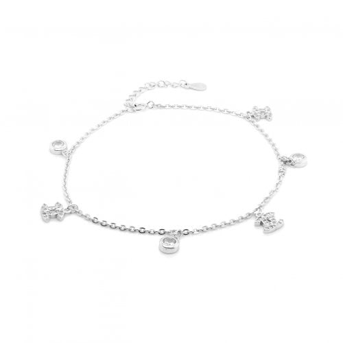 Sterling Silver Cḣanel Inspired Anklet