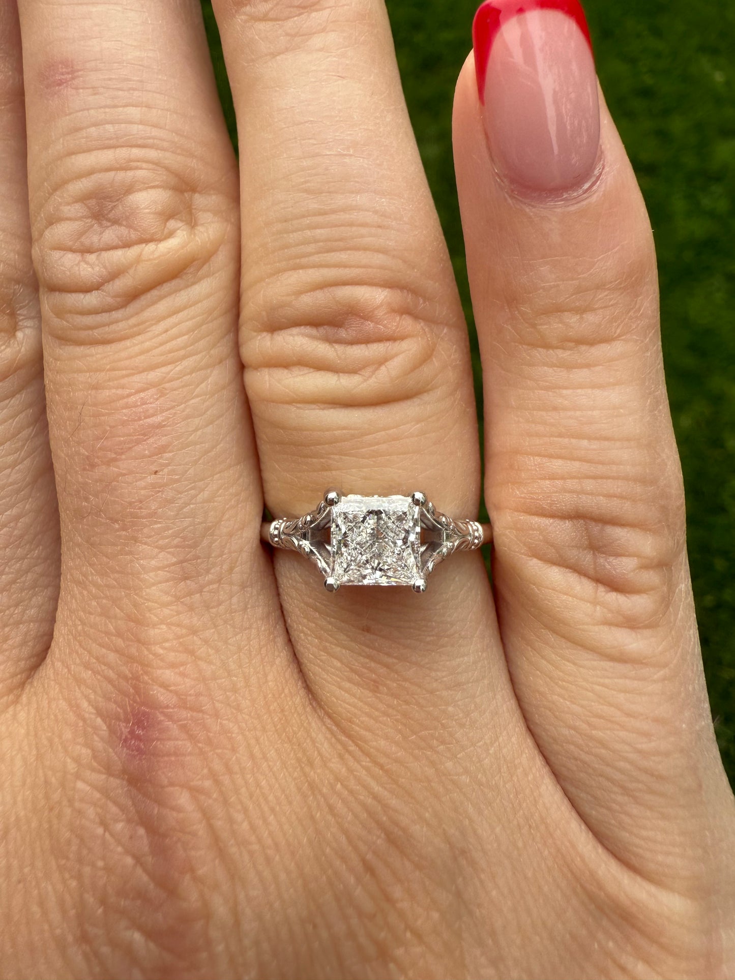 1.01ct Princess Cut Lab-Grown Diamond Engagement Ring – 14KT White Gold