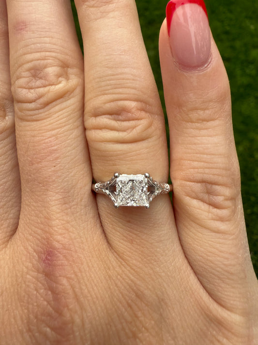 1.01ct Princess Cut Lab-Grown Diamond Engagement Ring – 14KT White Gold