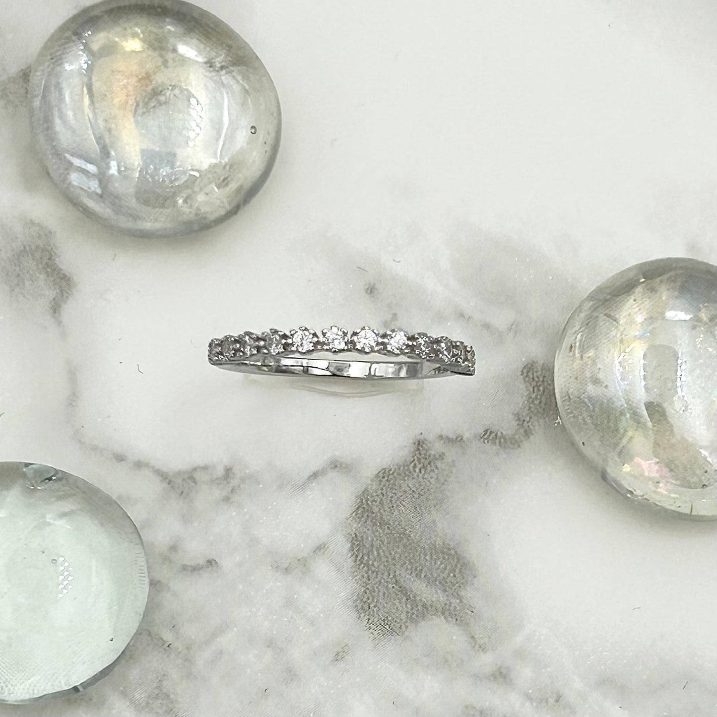 Half-Pavé Eternity Band