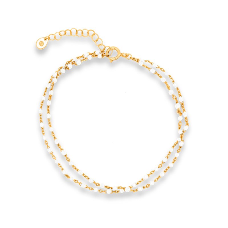 Double Strand Enamel Beaded Bracelet