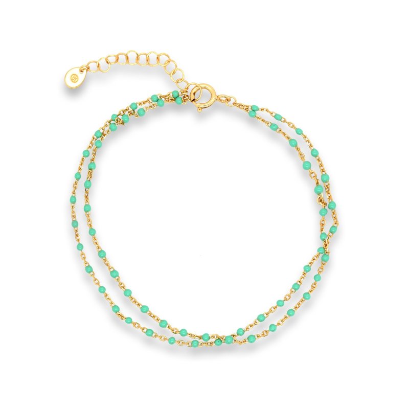Double Strand Enamel Beaded Bracelet