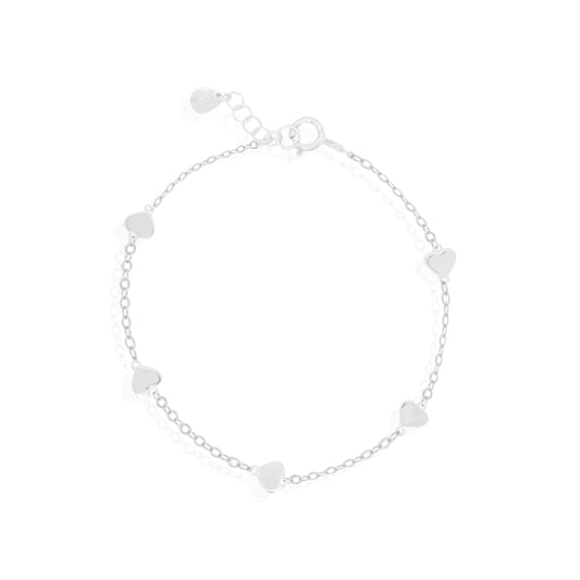Sterling Silver Heart by the Yard Bracelet