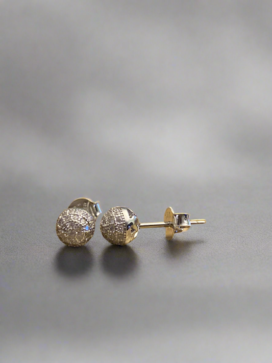 Ball Cubic Zirconia Studs