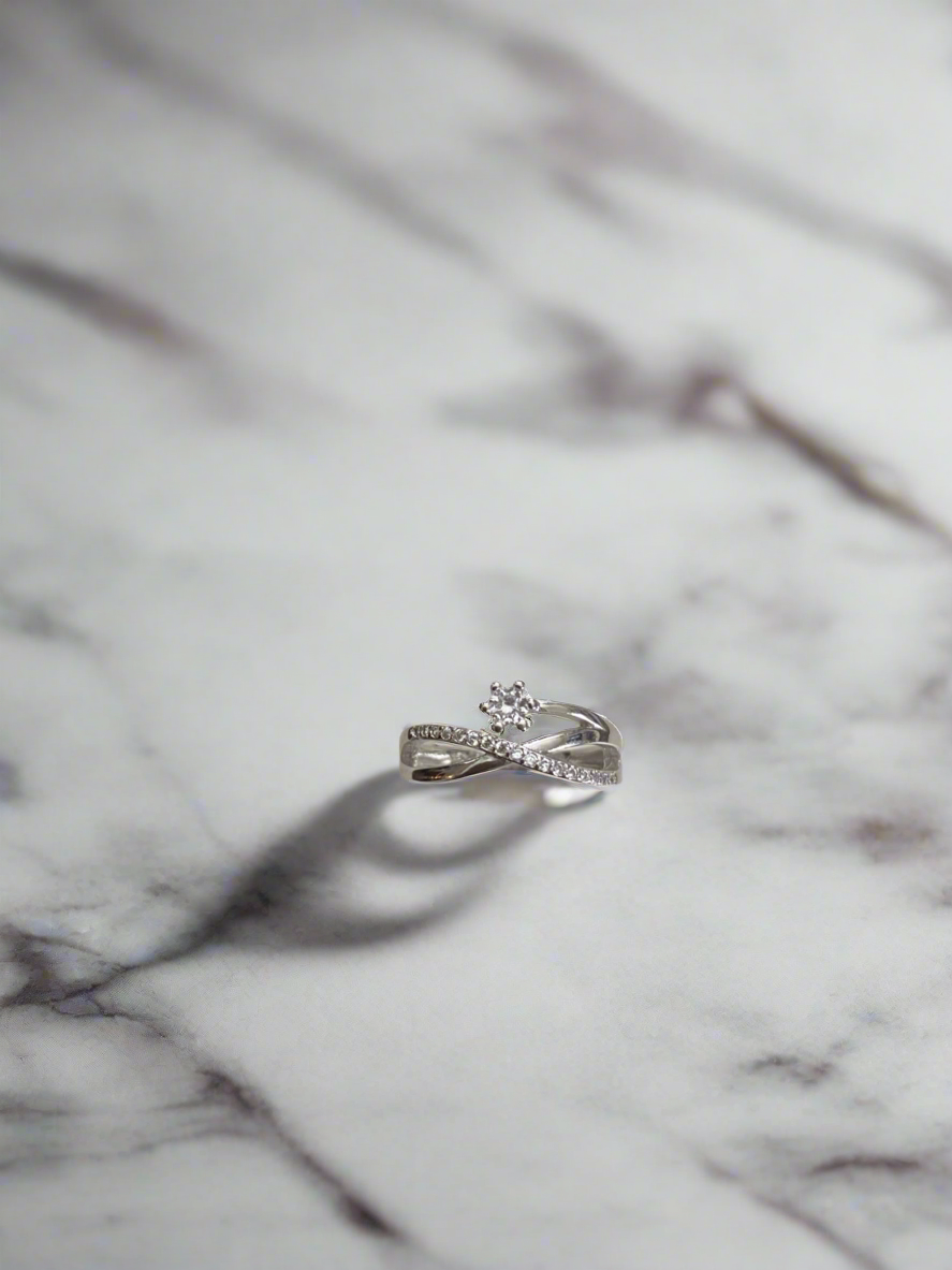 Infinity Cubic Zirconia Bypass Ring