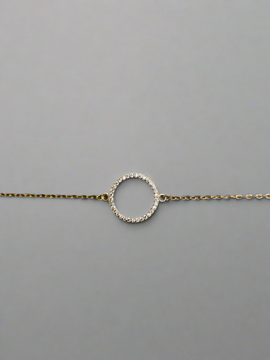 Sterling Silver Gold Plated Circle of Life Bracelet