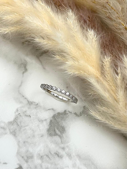 Half-Pavé Eternity Band