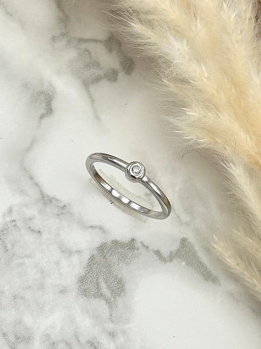 Solitaire Bezel Set Cubic Zirconia