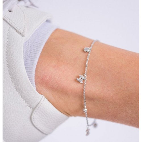 Sterling Silver Cḣanel Inspired Anklet