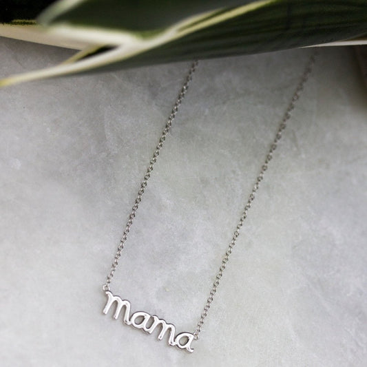 Mama Script Necklace