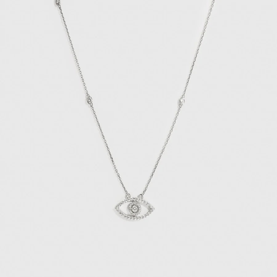 Evil Eye Pavé Necklace