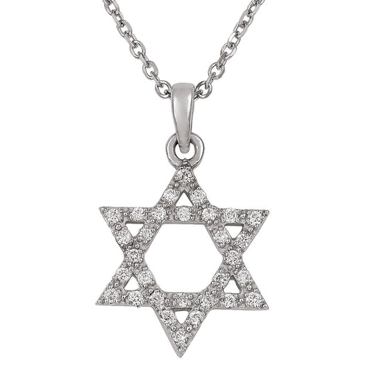 14kt White Gold Star of David