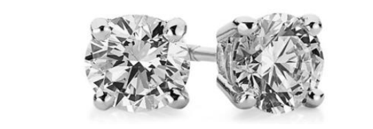 14kt White Gold 1.00ct Natural Diamond Studs