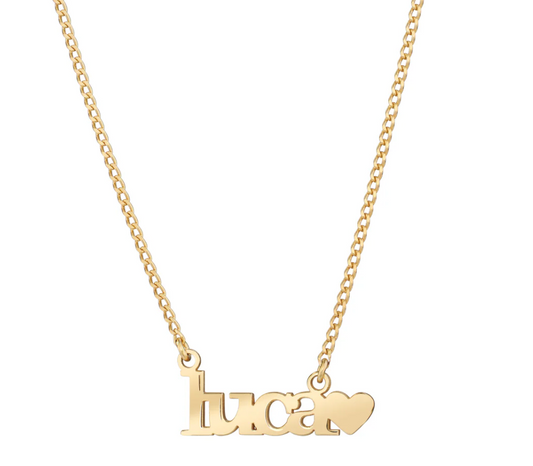 Personalized Lowercase Name Heart Necklace