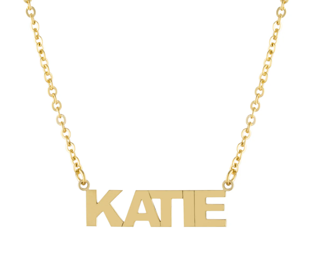 Personalized Uppercase Nameplate Necklace