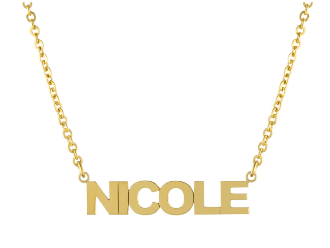 Personalized Uppercase Nameplate Necklace