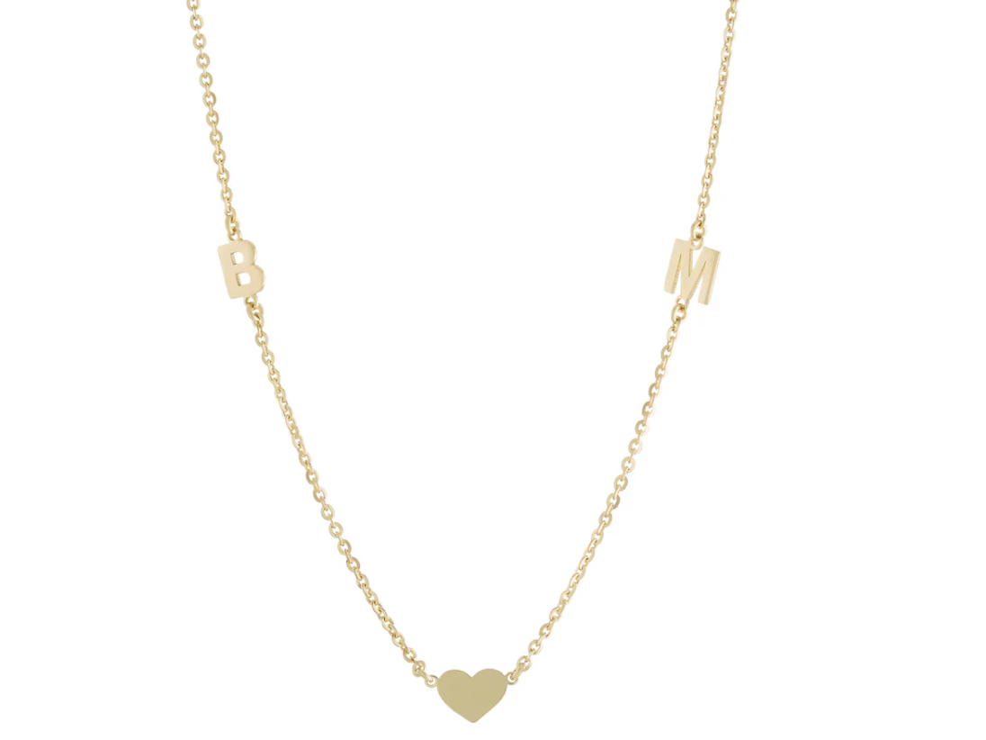 Personalized Initial Heart Initial Necklace