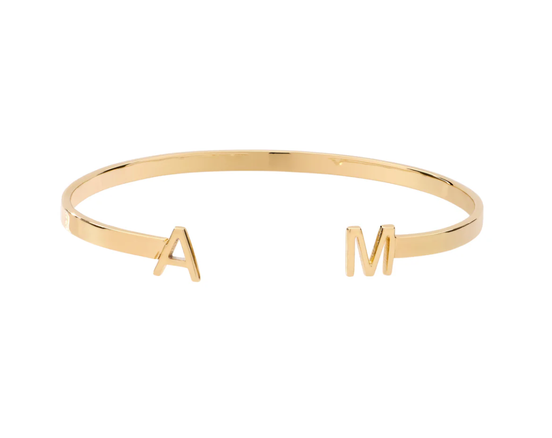 Personalized Two Initial Cuff Bracelet
