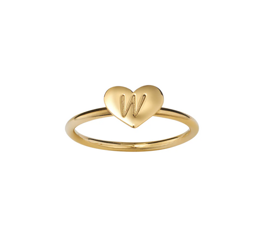 Personalized Heart Initial Ring