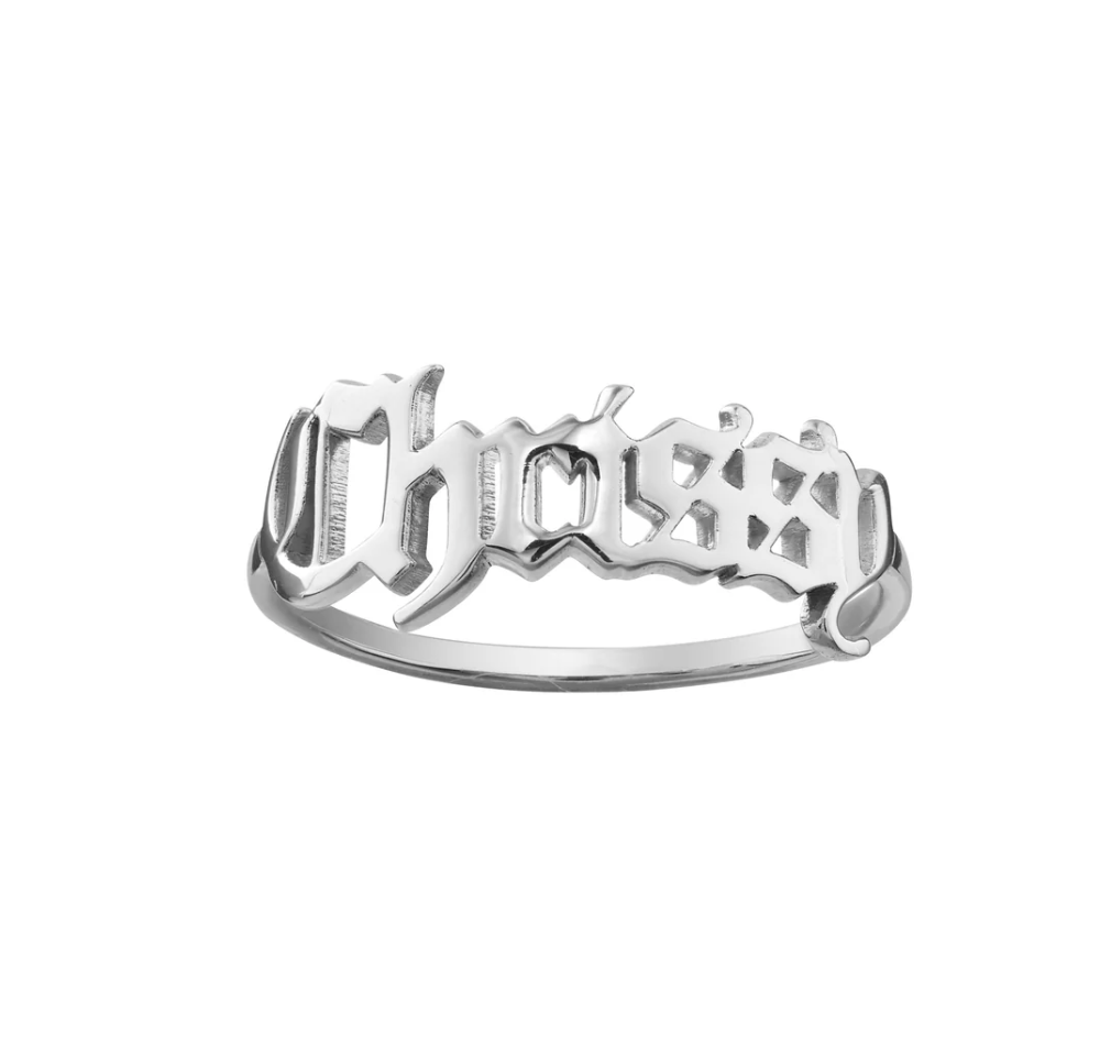 Personalized Gothic Name Ring