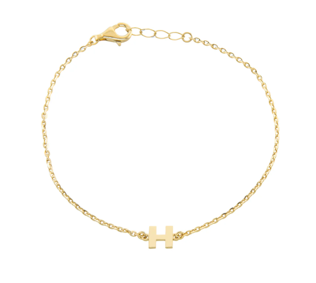 Personalized Mini Block Initial Bracelet