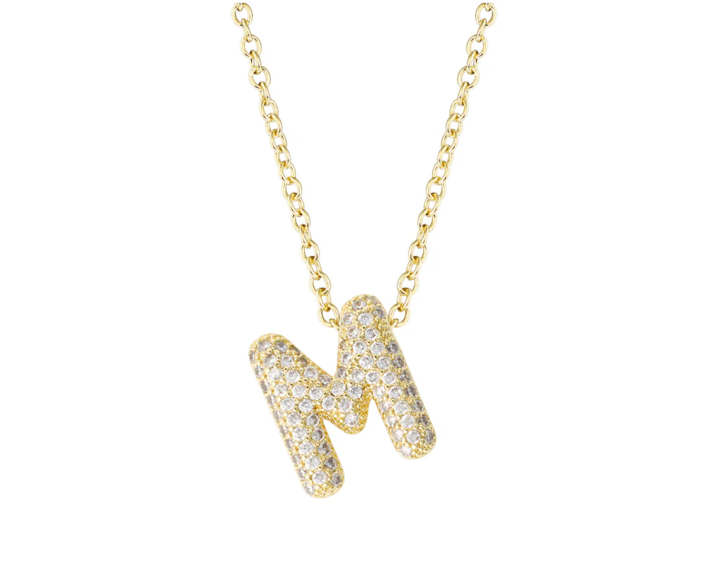 Pavé Bubble Letter Small Necklace