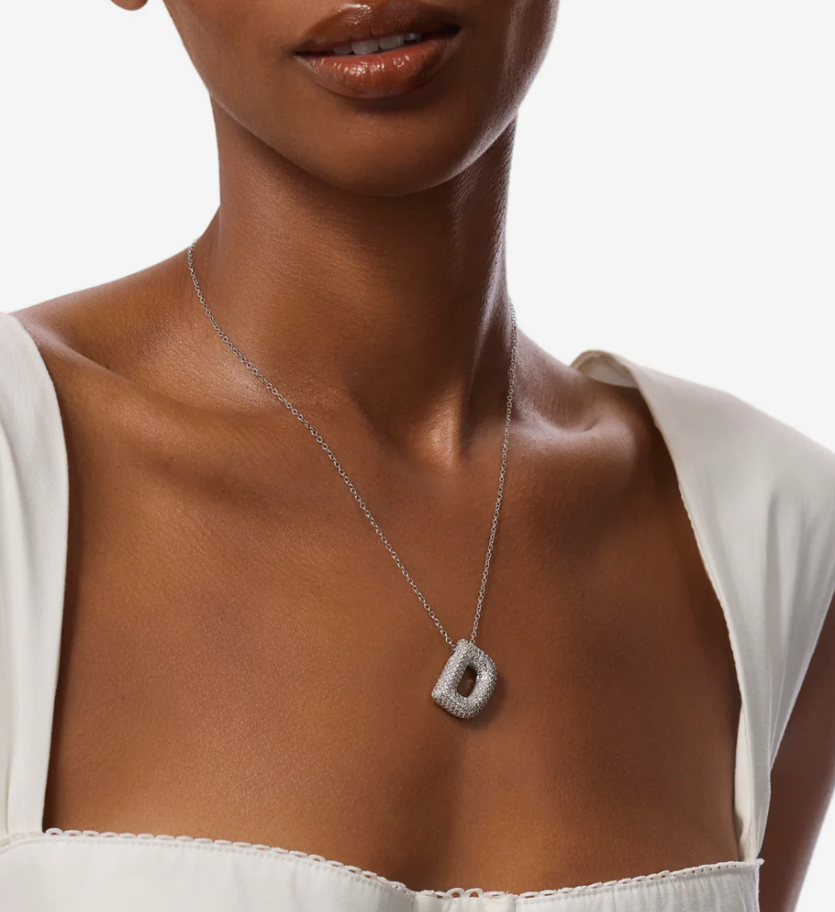 Pavé Bubble Letter Large Necklace