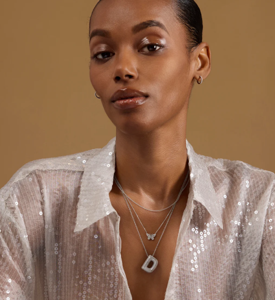 Pavé Bubble Letter Large Necklace