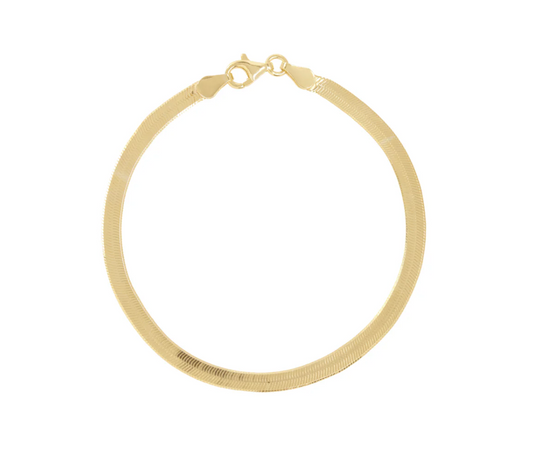 herringbone bracelet in gold over sterling silver with lobster clasp – C’est la vie Jewellery