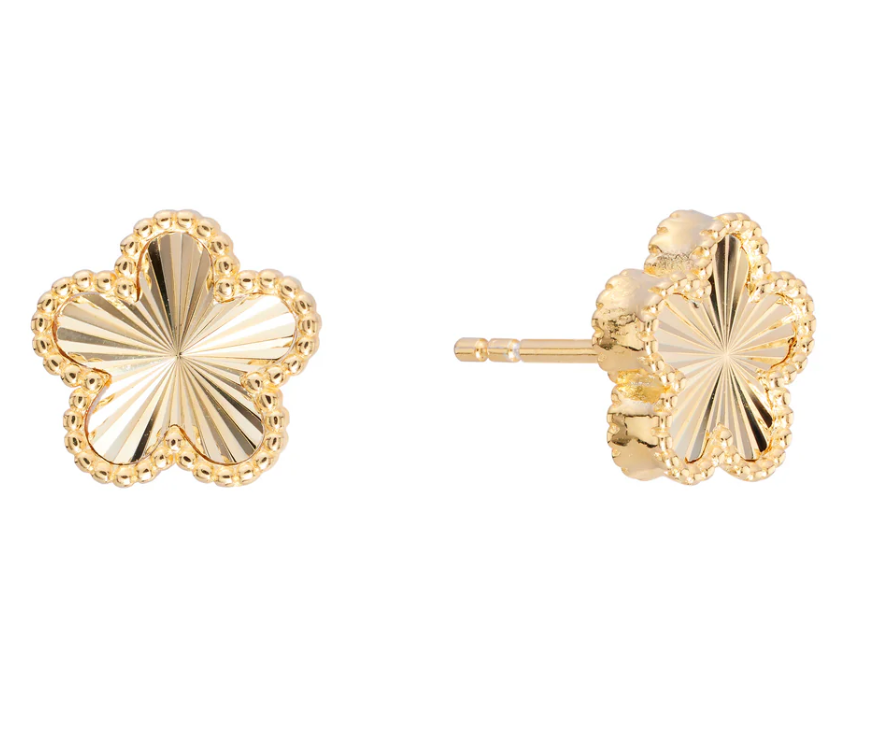 Golden Clover Stud Earrings