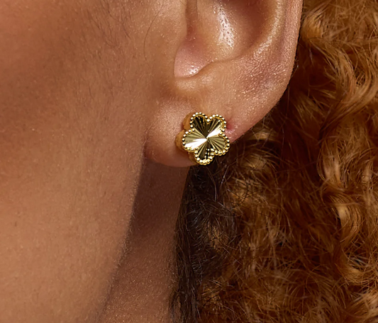 Golden Clover Stud Earrings