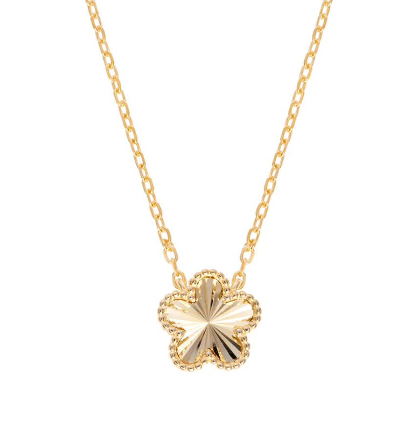 Golden Bloom Clover Necklace