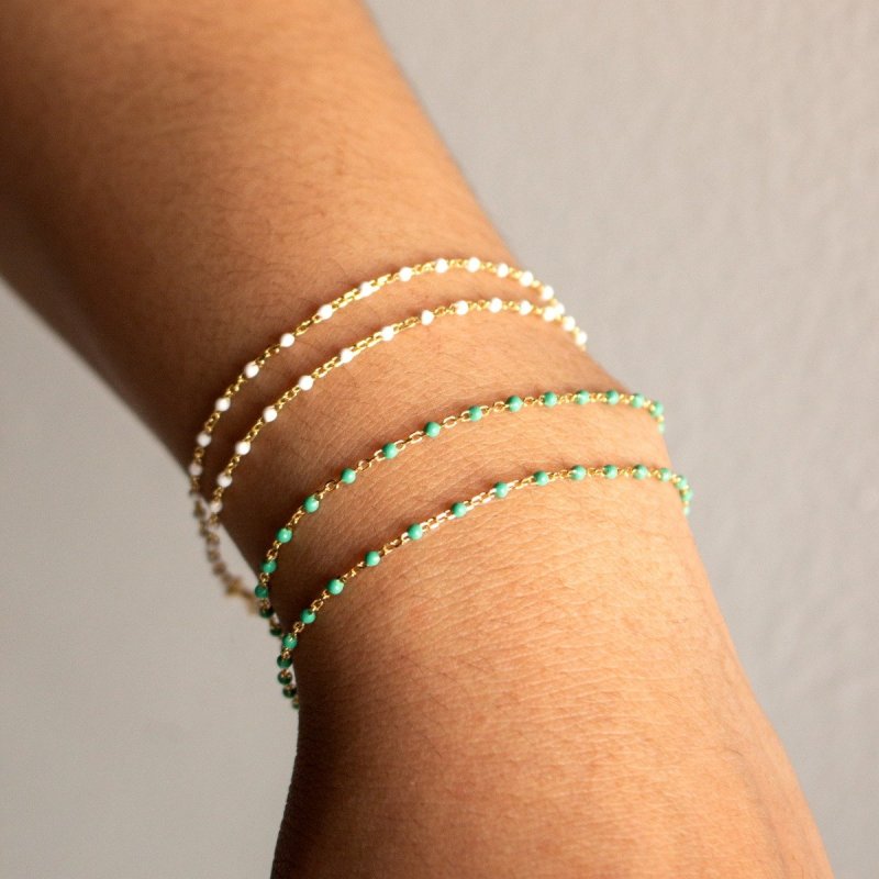 Double Strand Enamel Beaded Bracelet