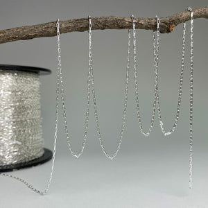 Sterling Silver Paperclip Rectangle Chain