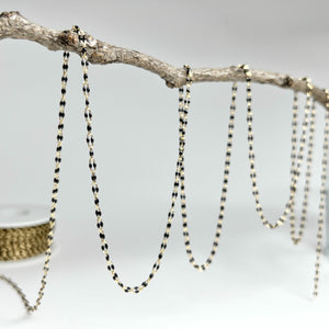 14KT Gold Filled Black Double Enamel Paperclip Chain