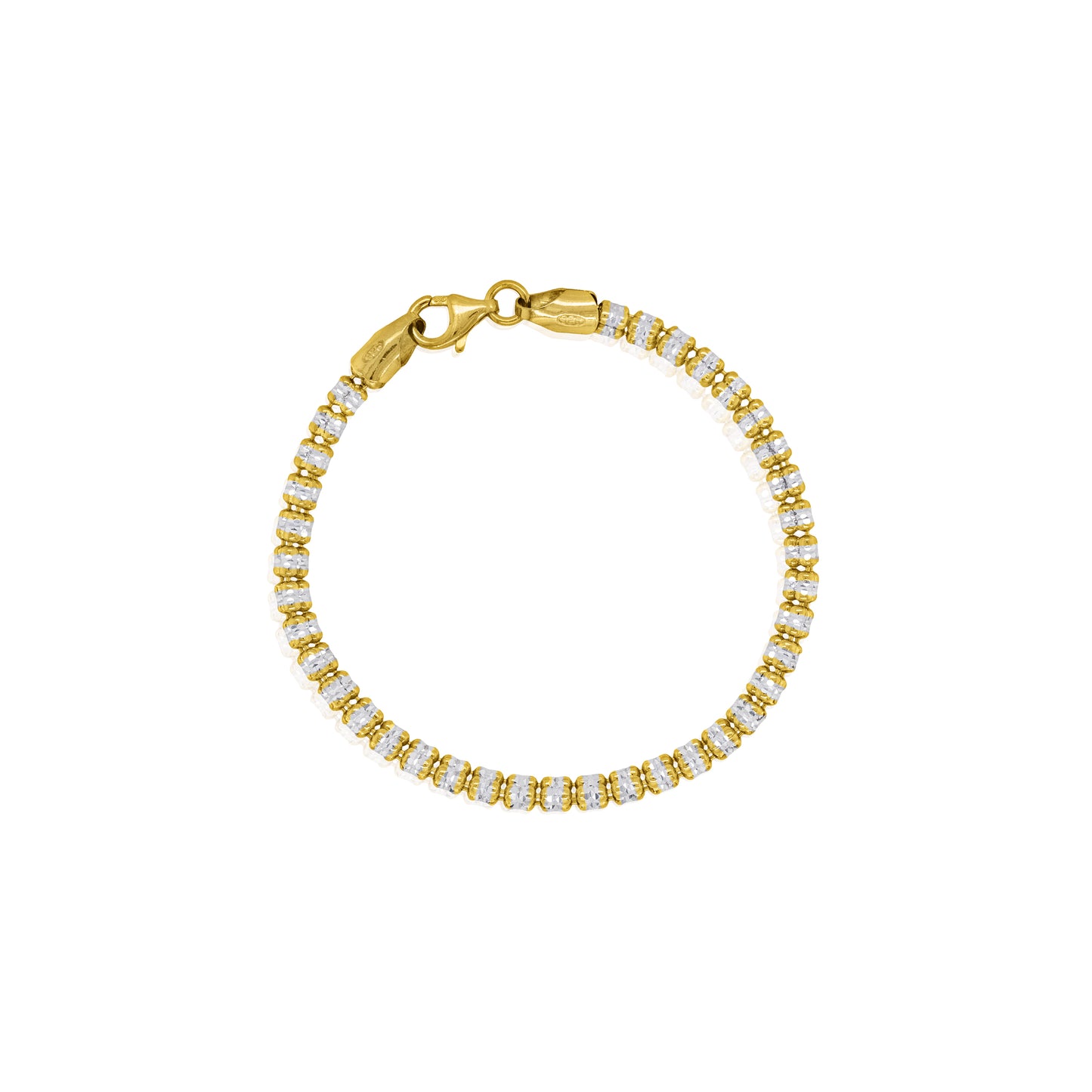 Sterling Silver Gold Vermeil Two Tones Fancy Ice Chain