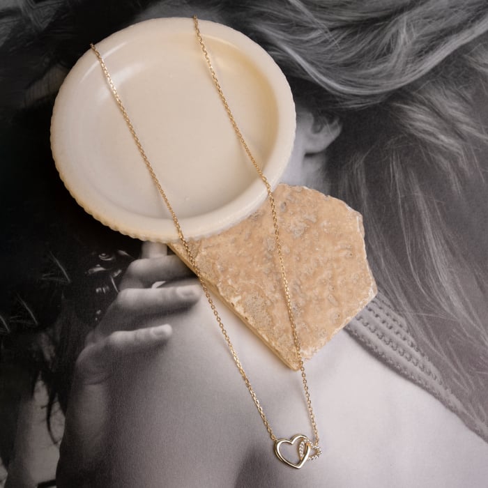 Gold Vermeil Interlocking Heart Necklace