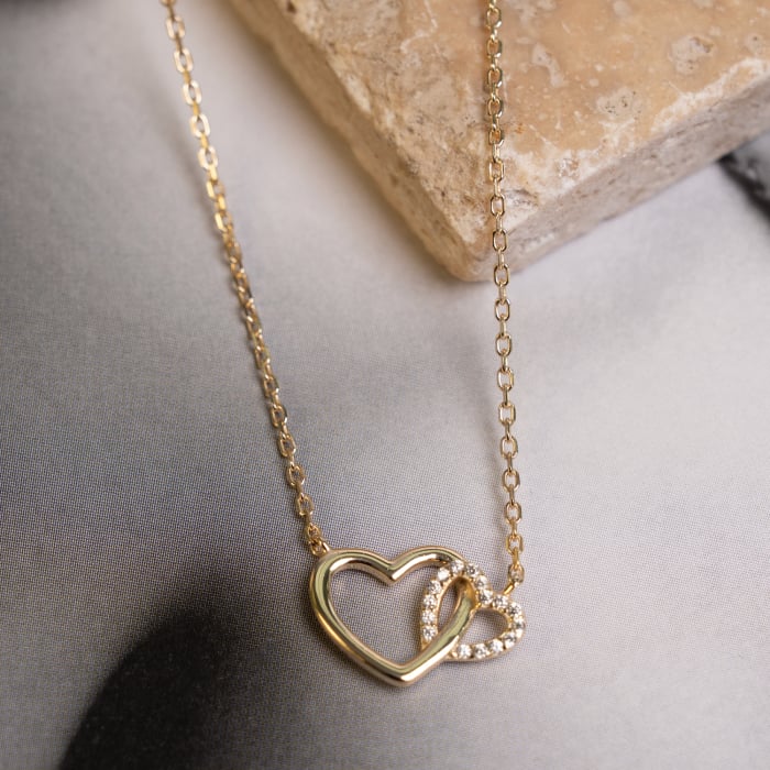 Gold Vermeil Interlocking Heart Necklace