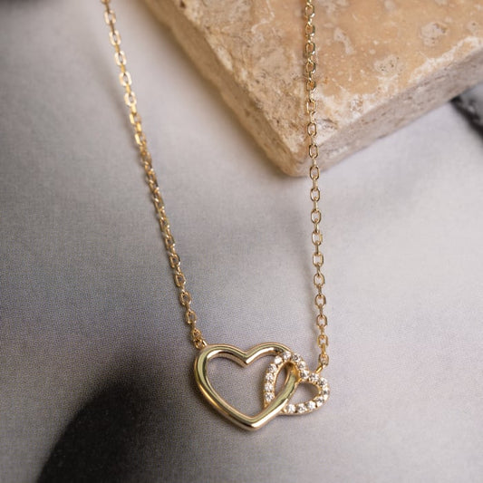 Gold Vermeil Interlocking Heart Necklace