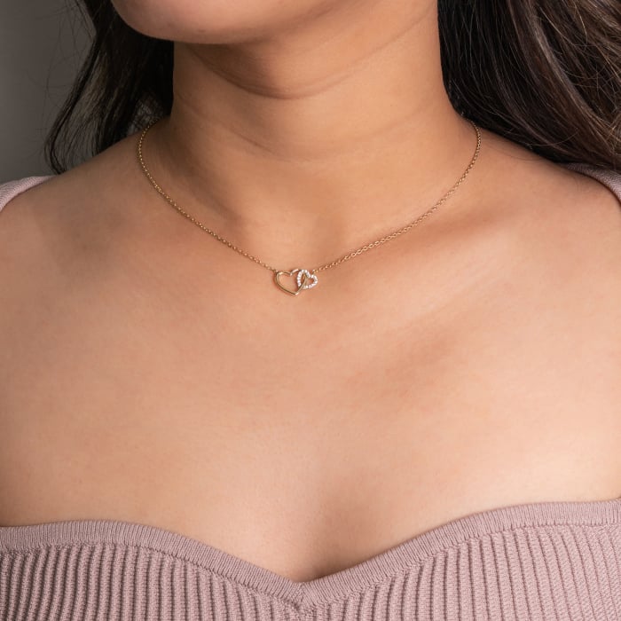 Gold Vermeil Interlocking Heart Necklace
